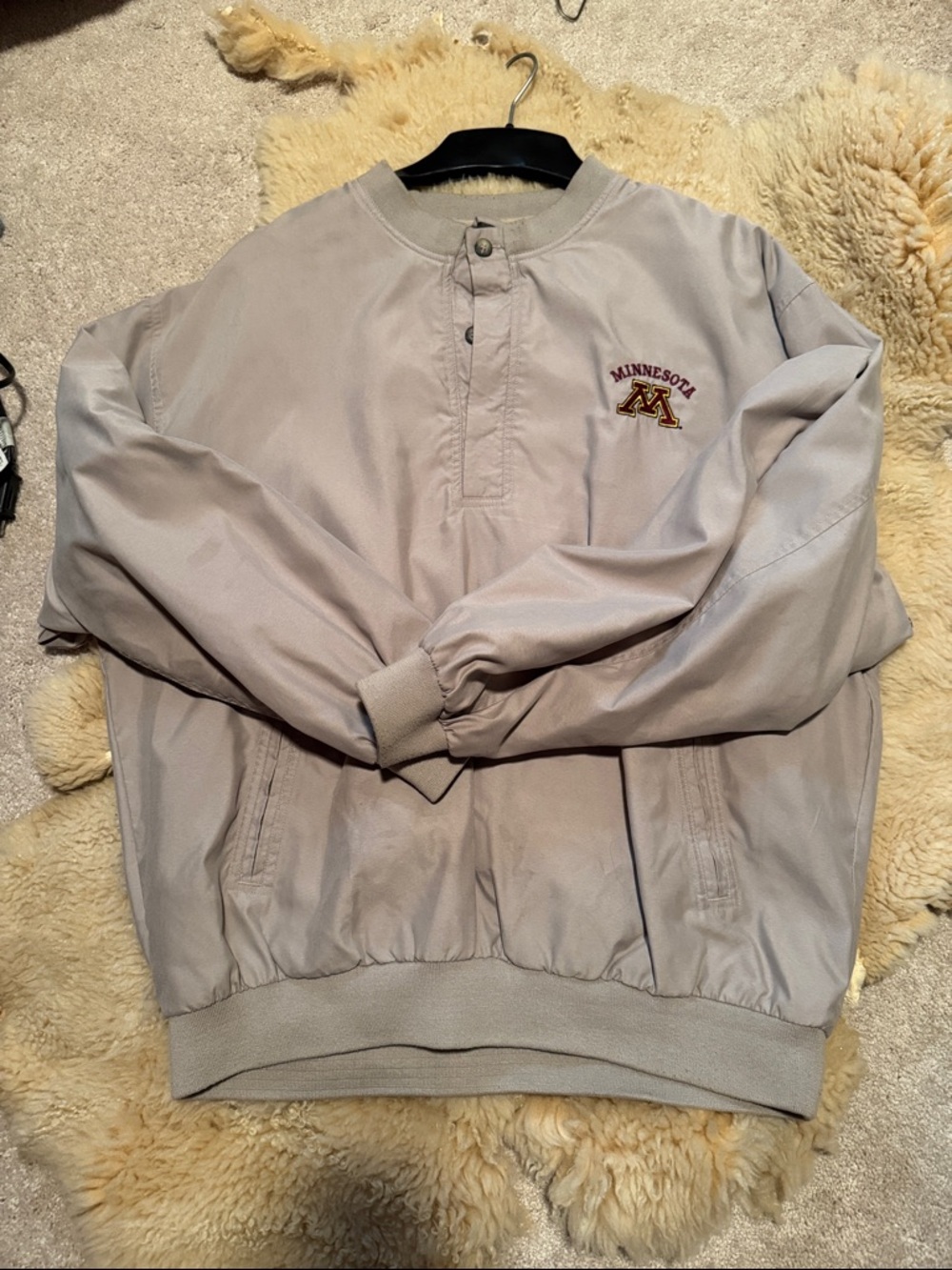 Men's XL Minnesota Beige Pullover Jacket